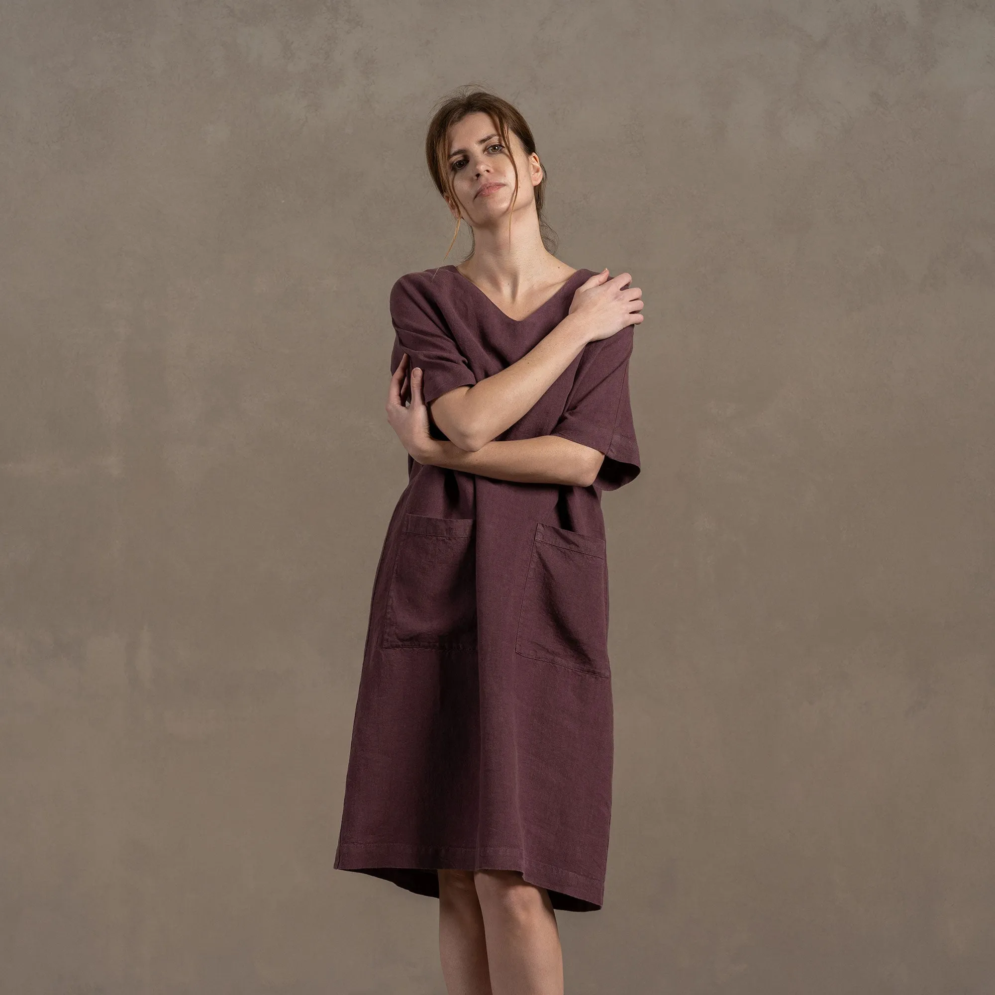 Linen Tunic Ivy Shadow Purple