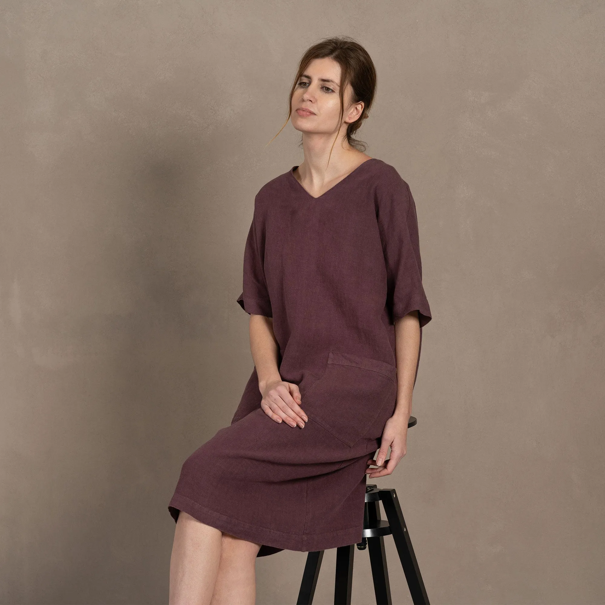 Linen Tunic Ivy Shadow Purple