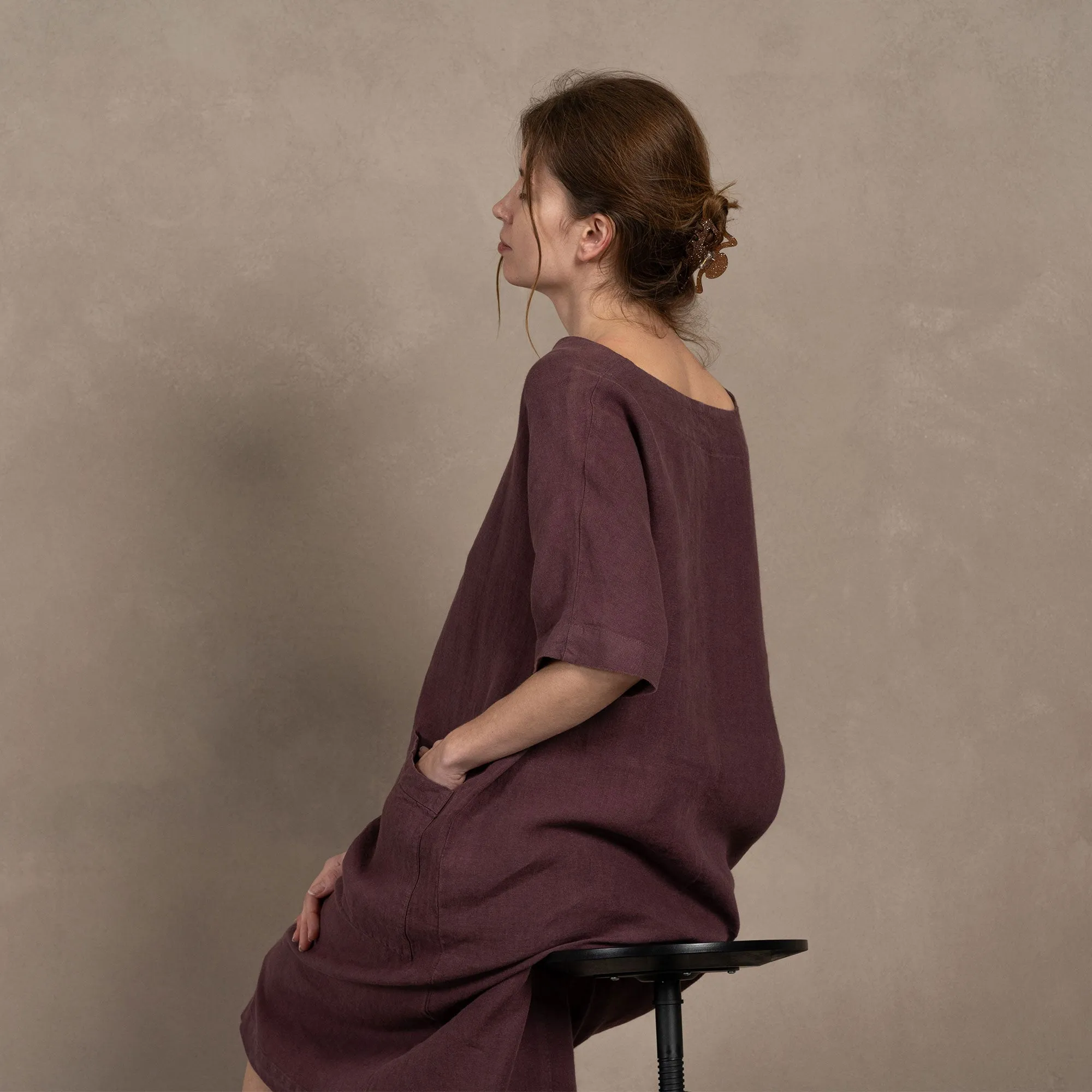 Linen Tunic Ivy Shadow Purple