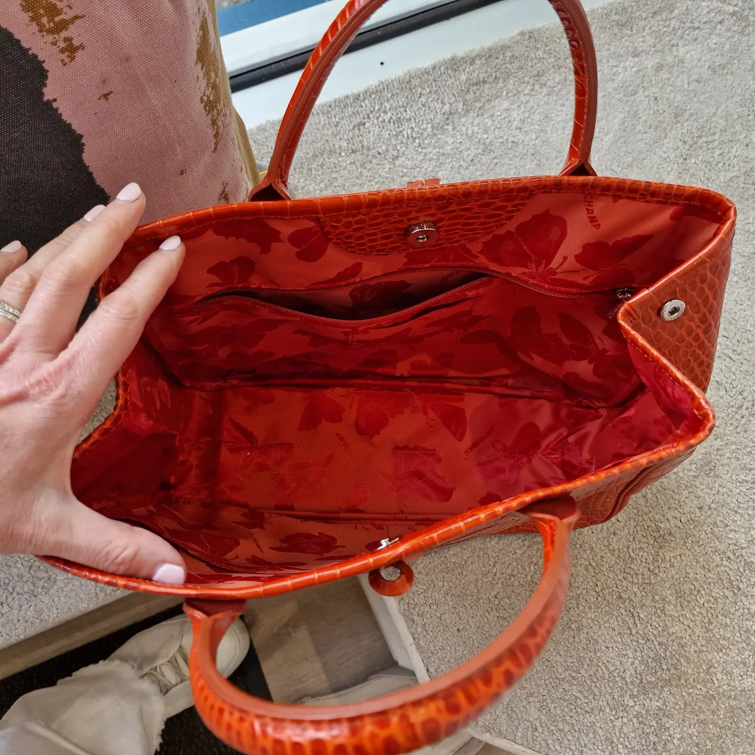 Longchamp Burnt orange leather bag