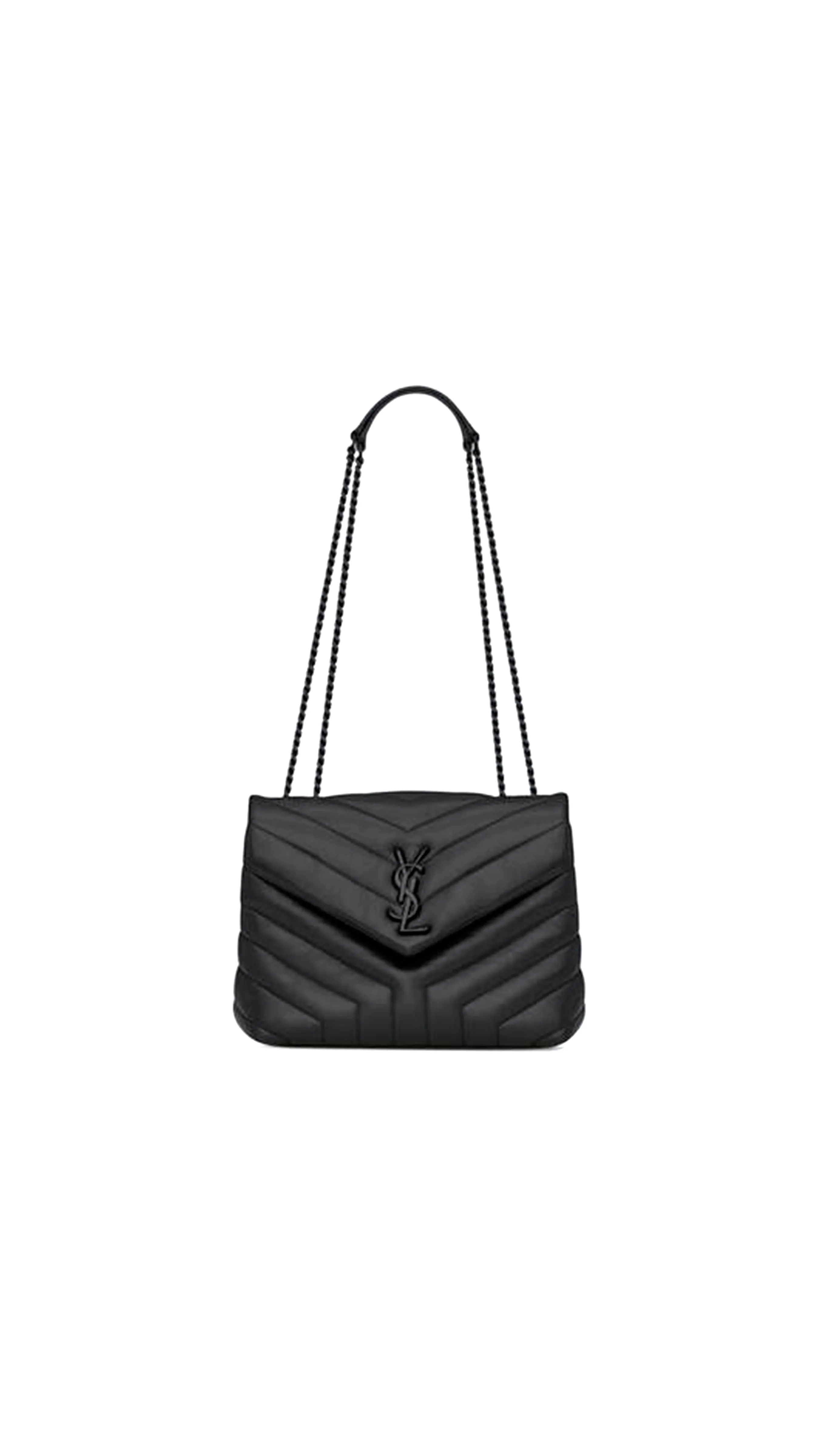 Loulou Quilted Leather Shoulder Bag - Black