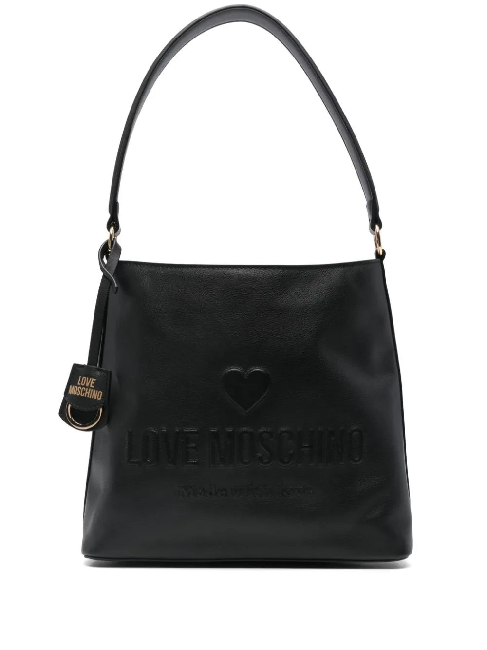 Love Moschino logo-embossed shoulder bag - Black