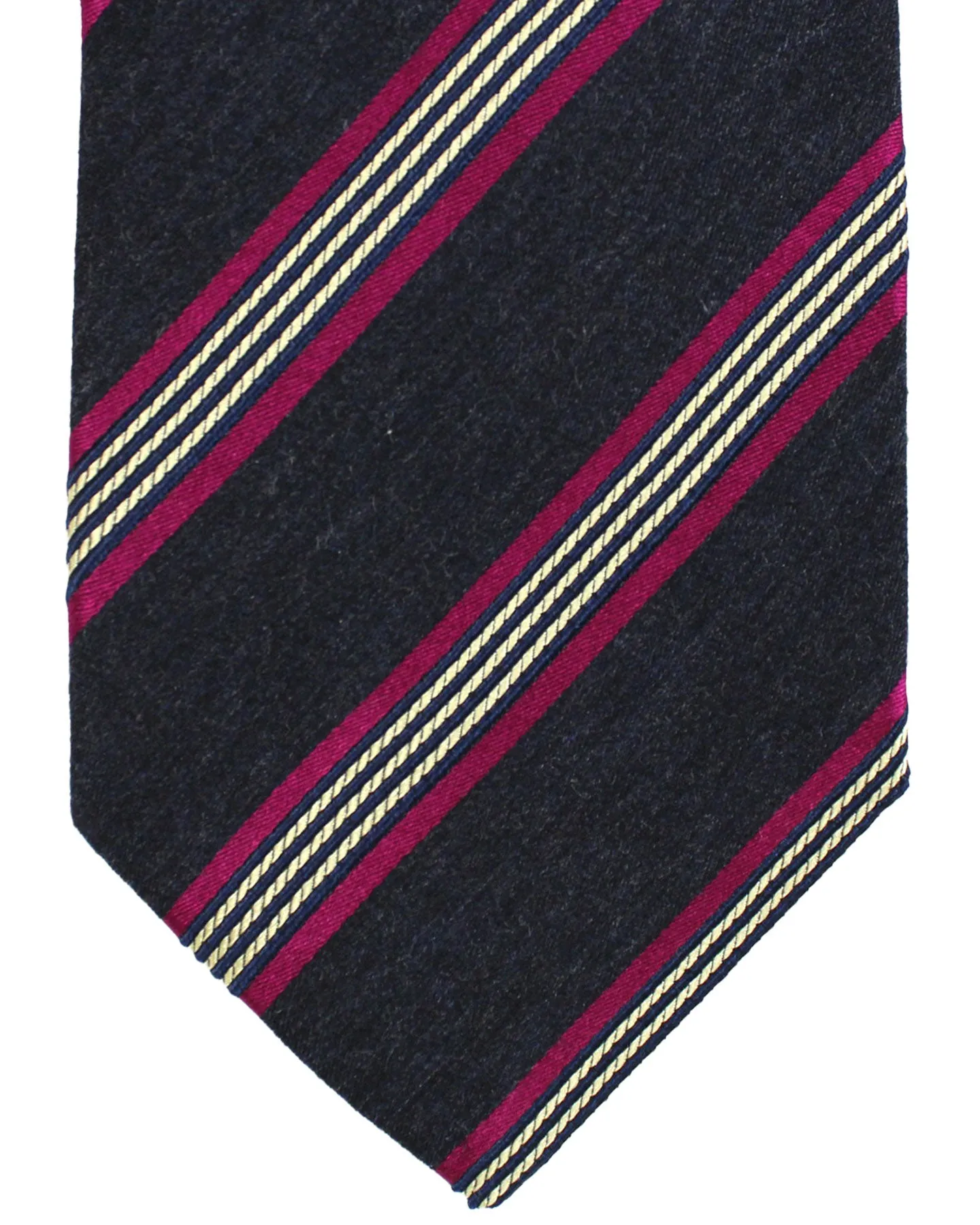 Luigi Borrelli Necktie Dark Blue Purple Stripes