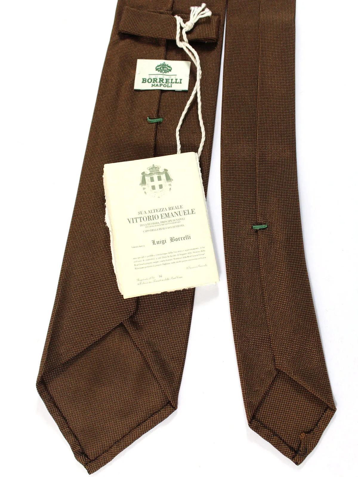 Luigi Borrelli Necktie - Unlined Brown Design