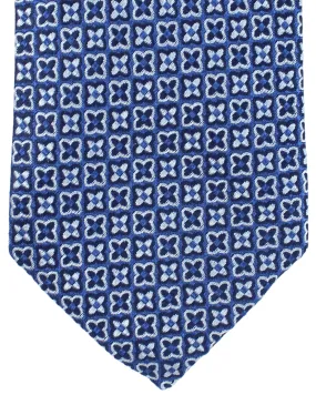 Massimo Valeri 11 Fold Tie Navy Gray Geometric - Elevenfold Necktie