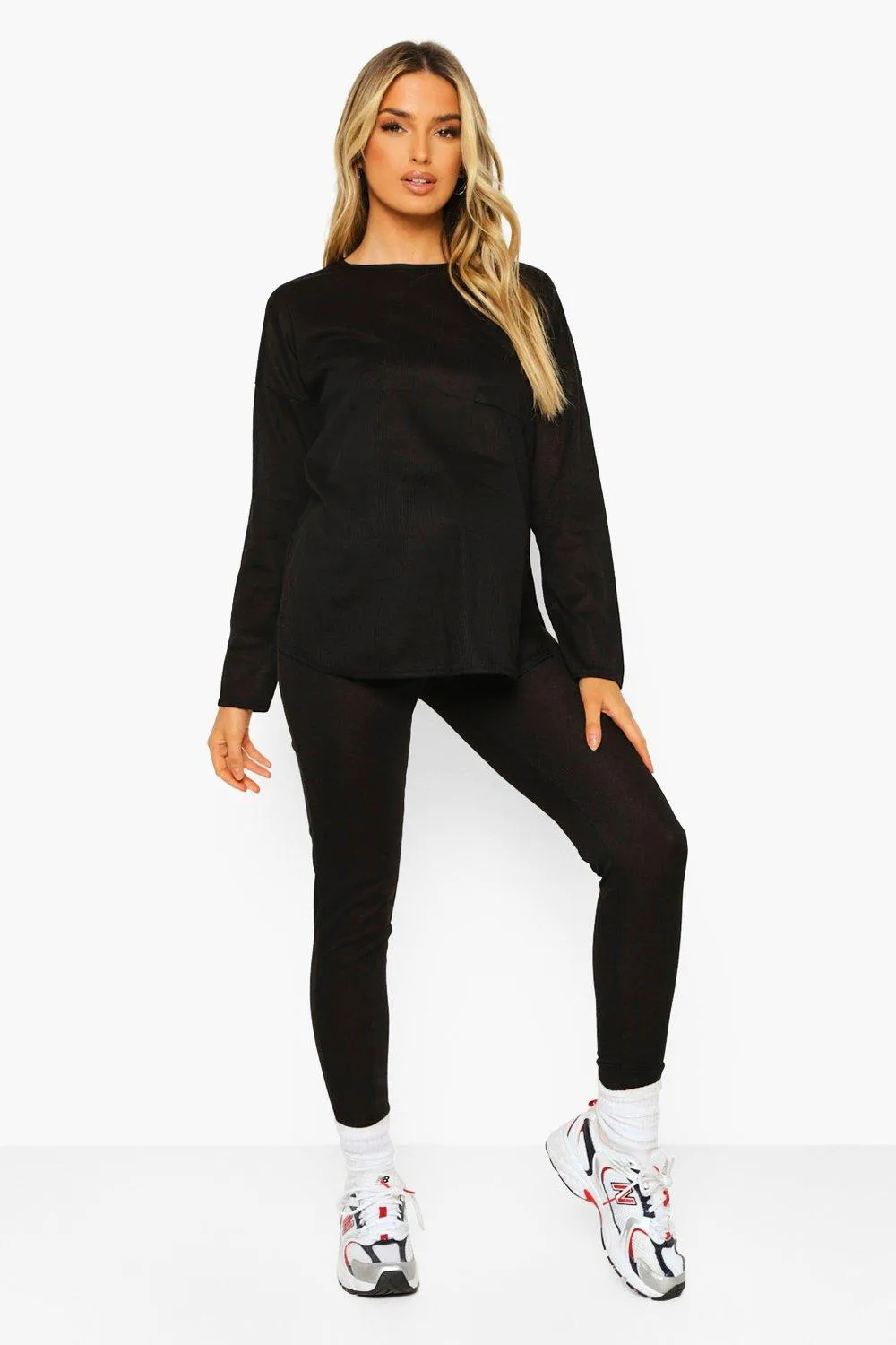 Maternity Brushed Rib Leggings Loungewear Set