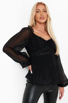 Maternity Dobby Mesh Smock Top