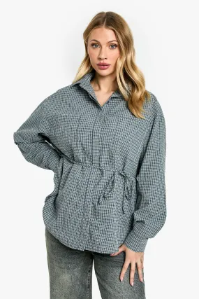 Maternity Oversized Fine Flannel Shirt