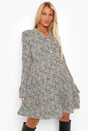 Maternity Tiered Shirt Dress