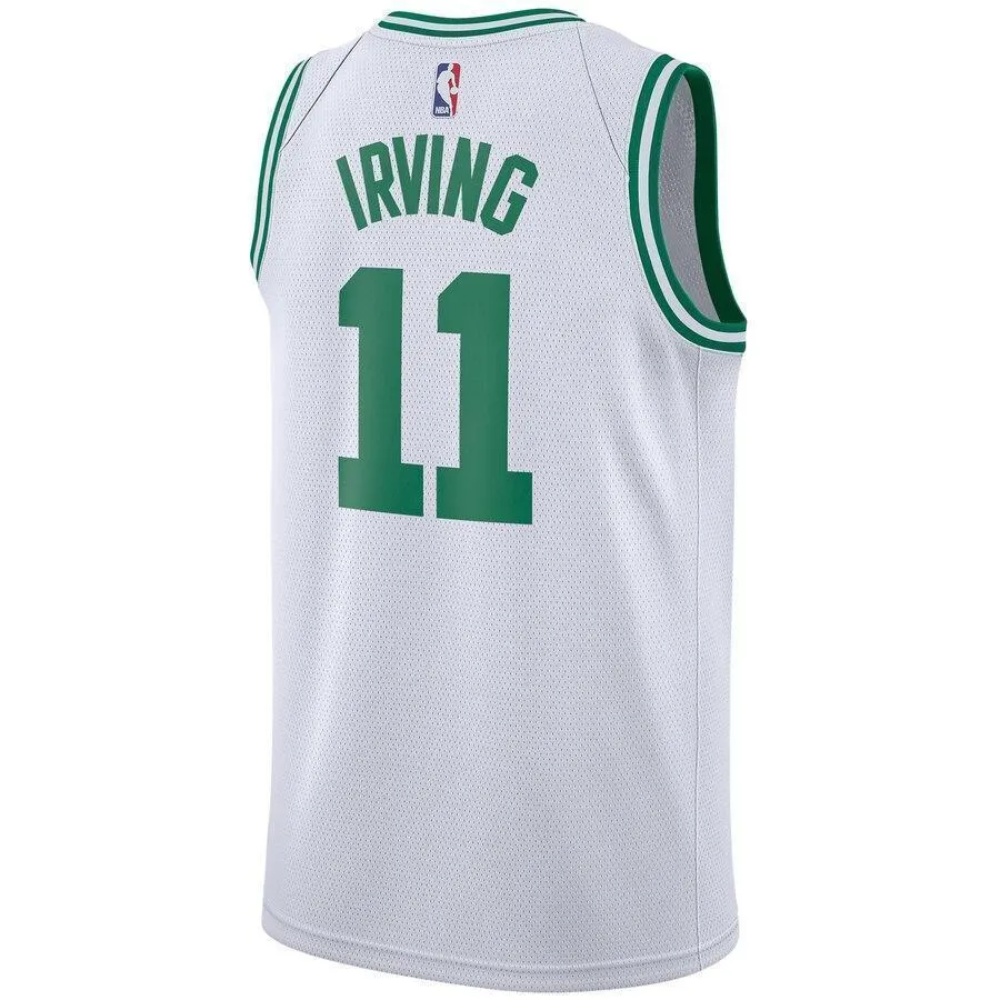 Men's Nike Kyrie Irving White Boston Celtics Swingman Sponsor Patch Jersey  Association Edition  White