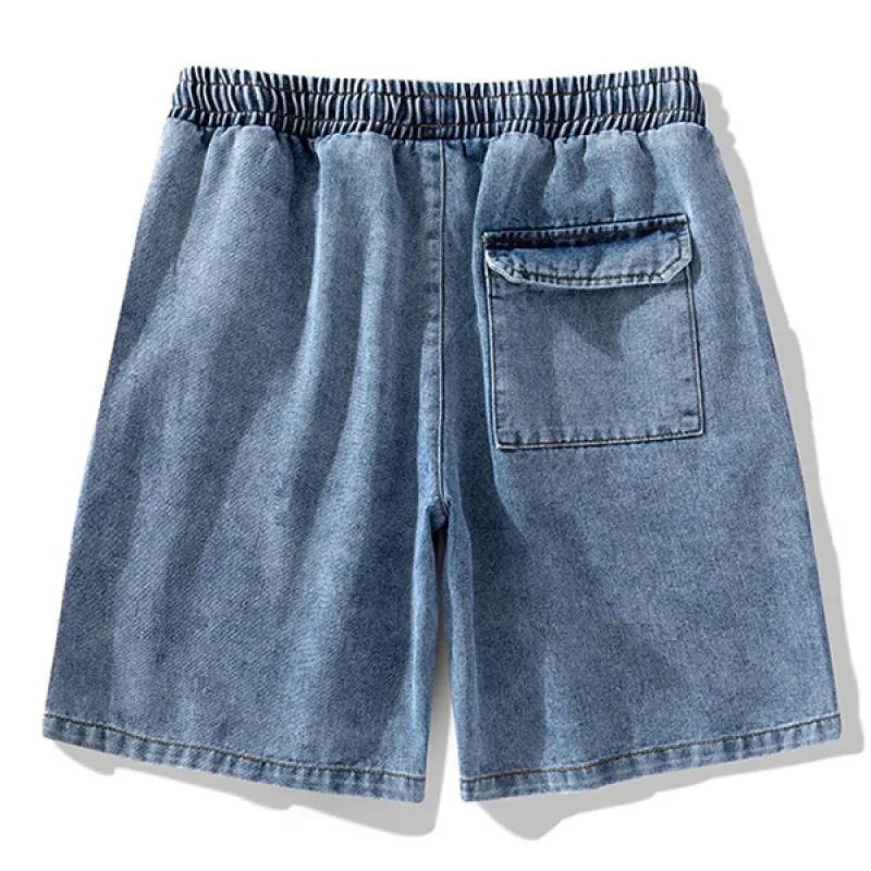 Men's Patchwork Loose Workwear Casual Denim Shorts 92510499M