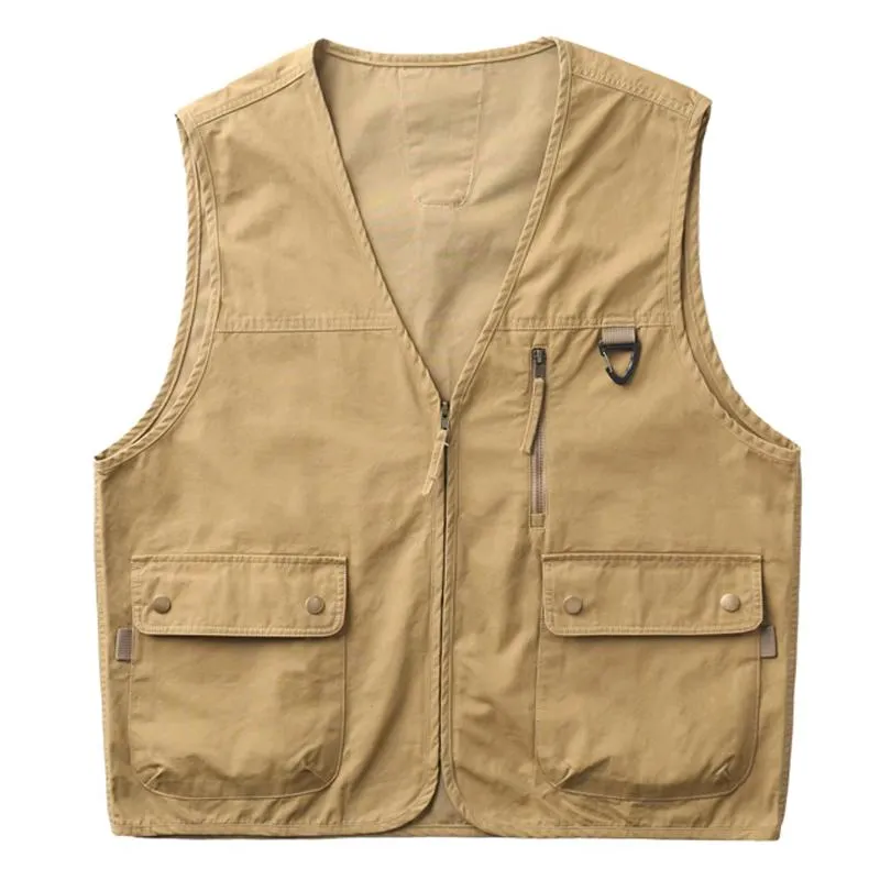 Men's Retro Workwear Outdoor Multi-pocket Vest 52538124X