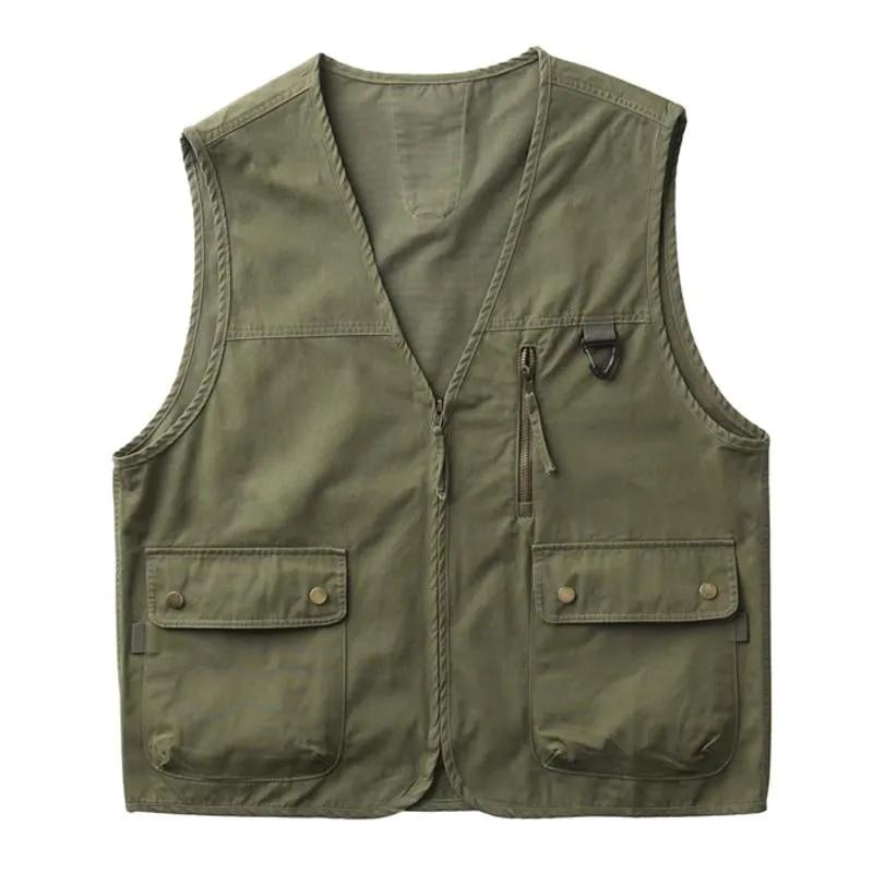 Men's Retro Workwear Outdoor Multi-pocket Vest 52538124X