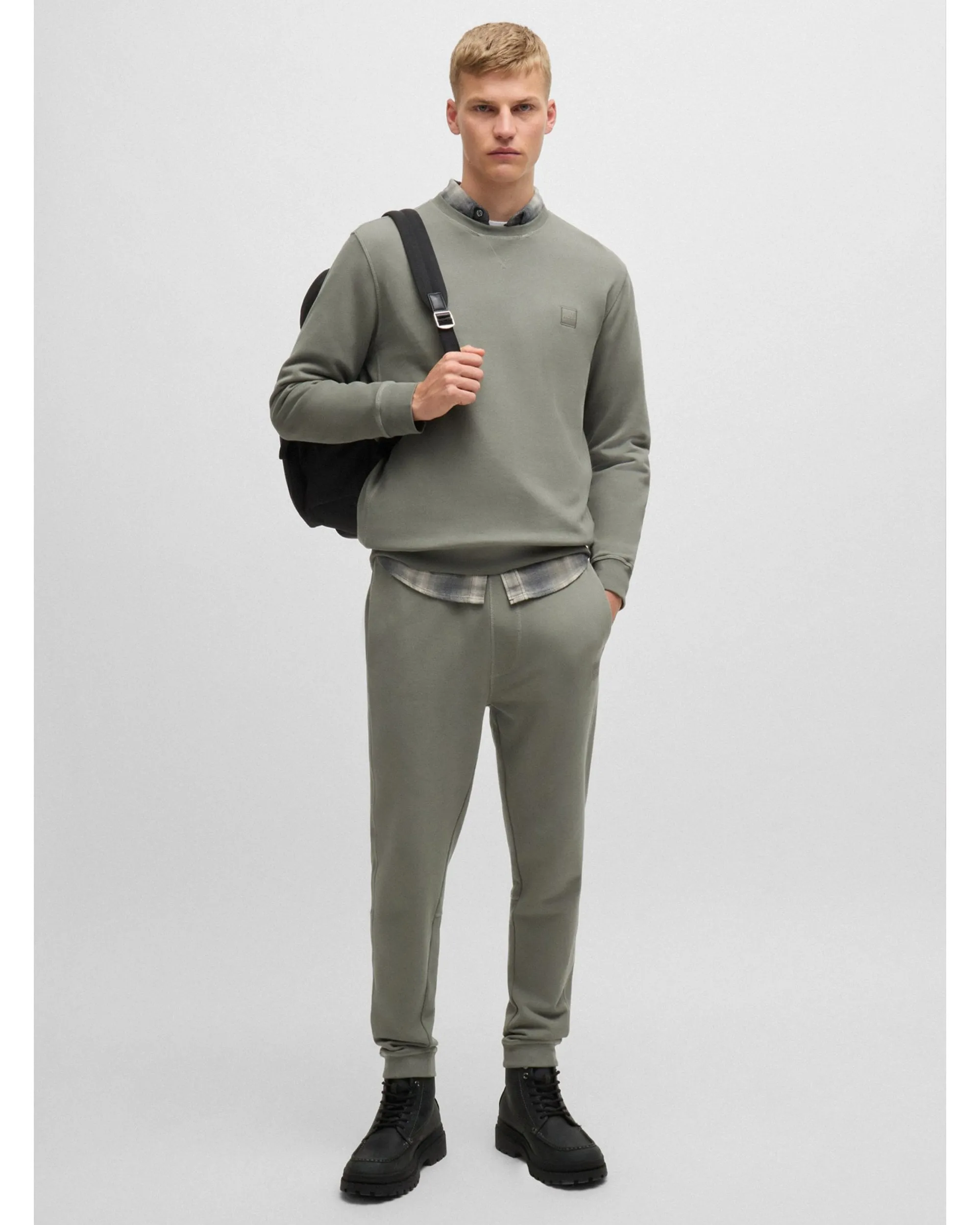 Mens Sestart Logo Tracksuit Bottoms Light Grey