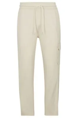 Mercerized-cotton tracksuit bottoms with insert details