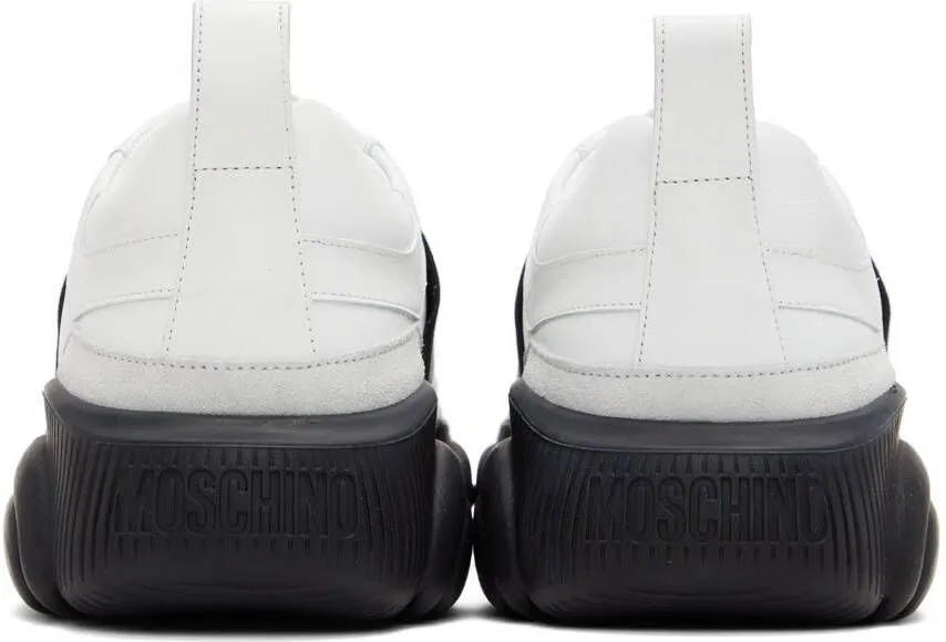 Moschino White Elastic Band Sneakers