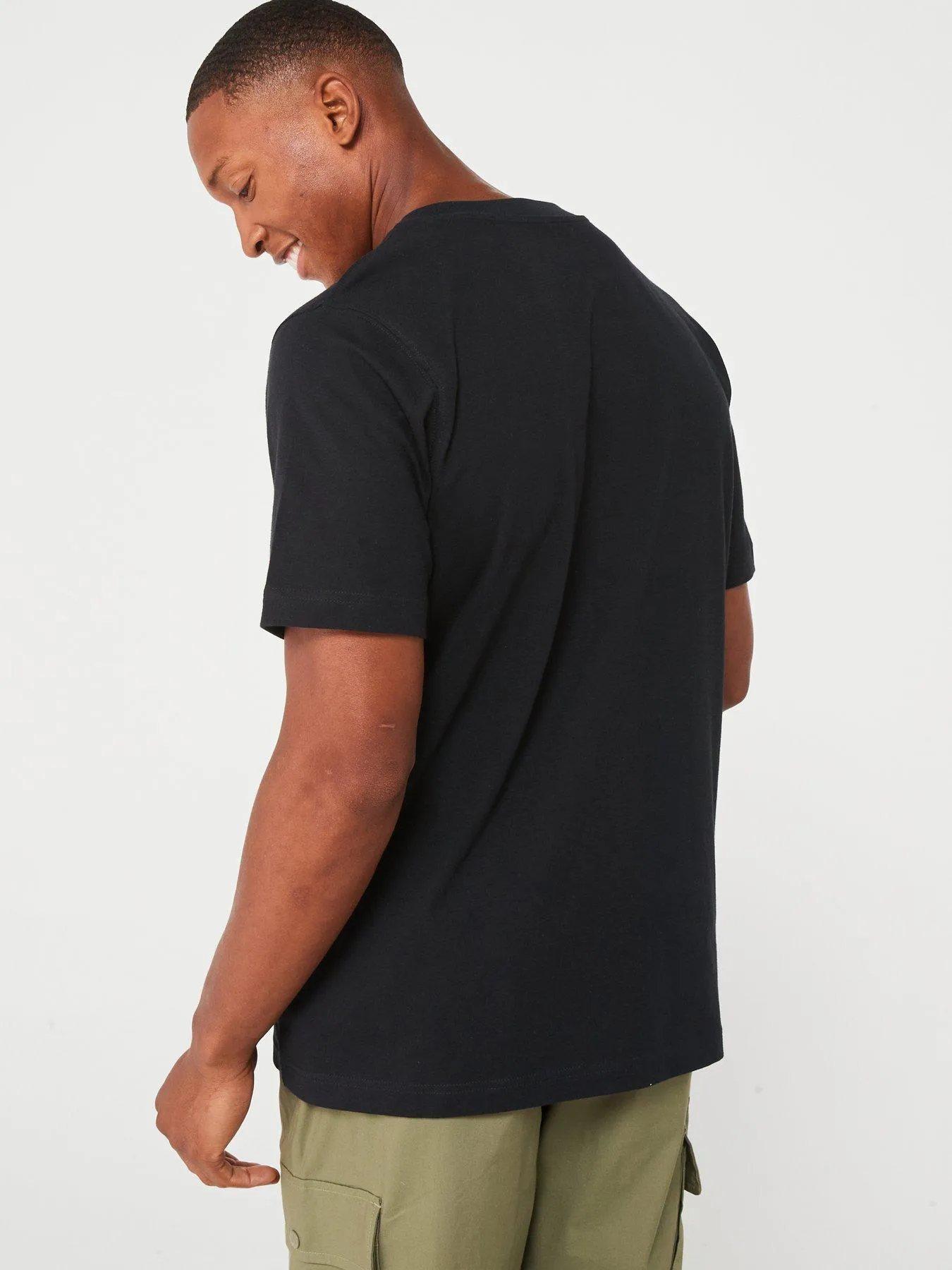 New Balance Mens Stacked Logo T-Shirt - Black