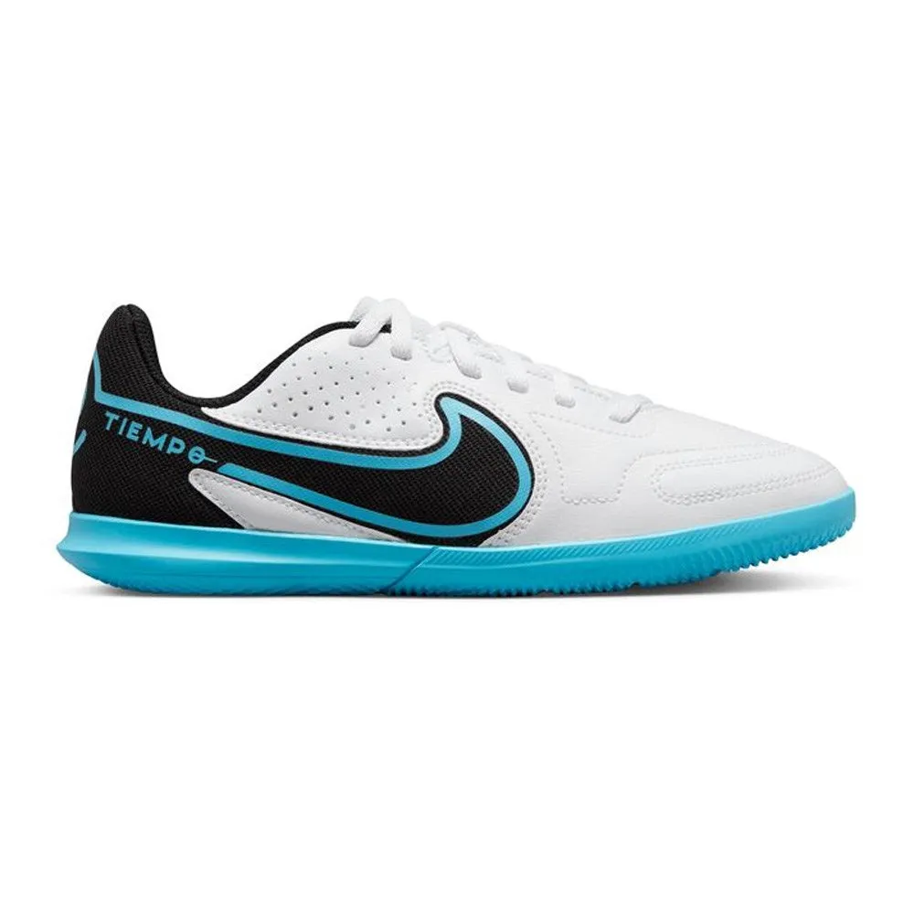 Nike Tiempo Legend 9 Club IC Jnr Football Boots (White/Blue/Black)