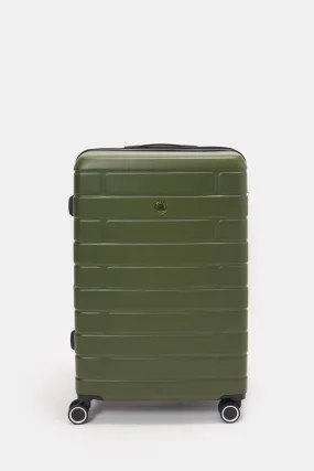 Olive Textured Trolley Luggage (24 Inch)