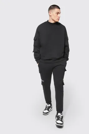 Oversized Cargo Sweatshirt Tracksuit