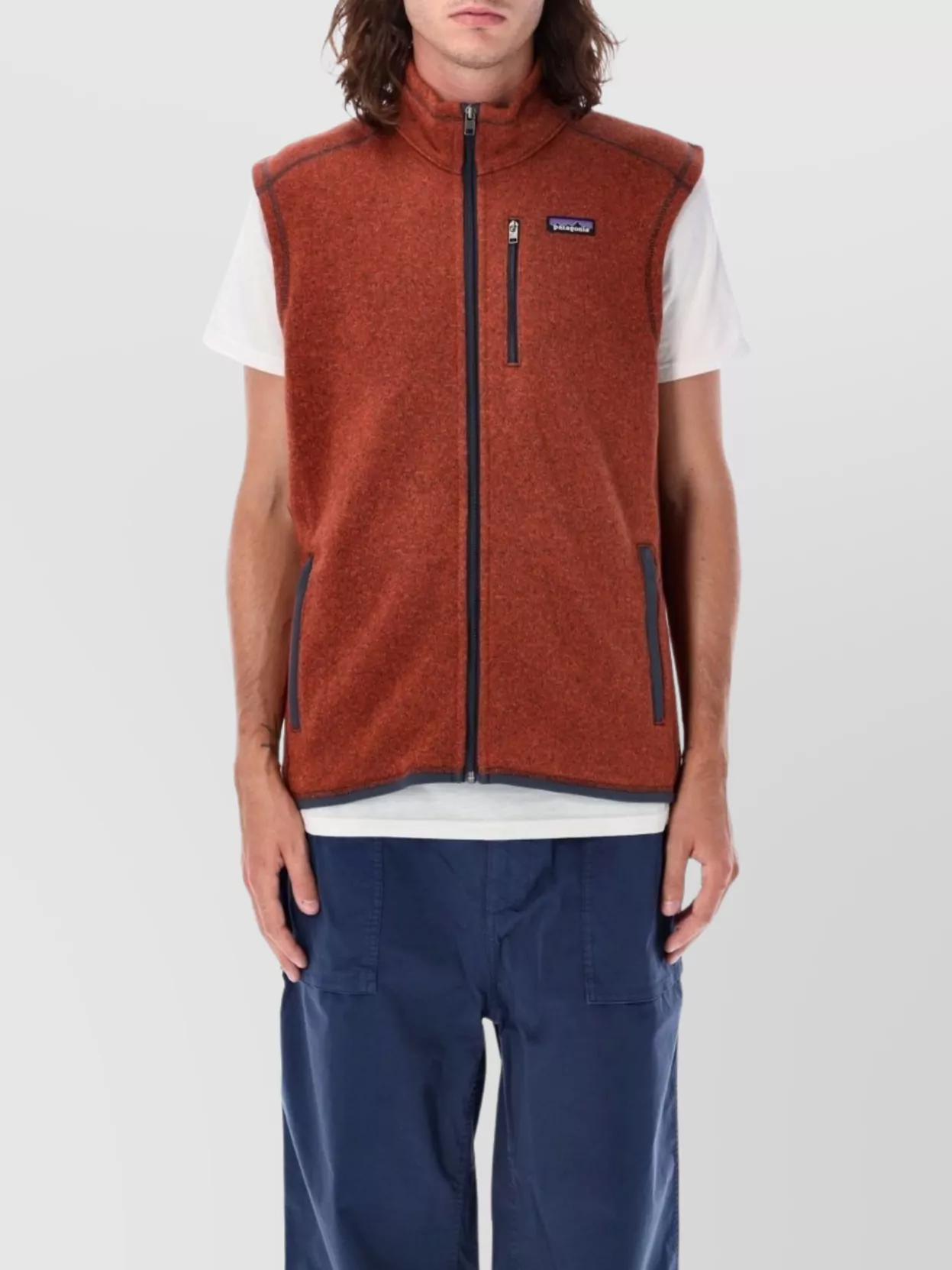 Patagonia   Sleeveless high collar vest pockets