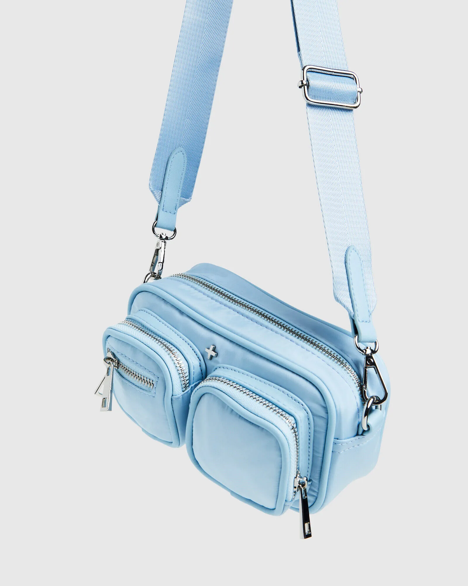 Peta + Jain Lala Recycled Cross Body Bag Sky Blue/Sliver