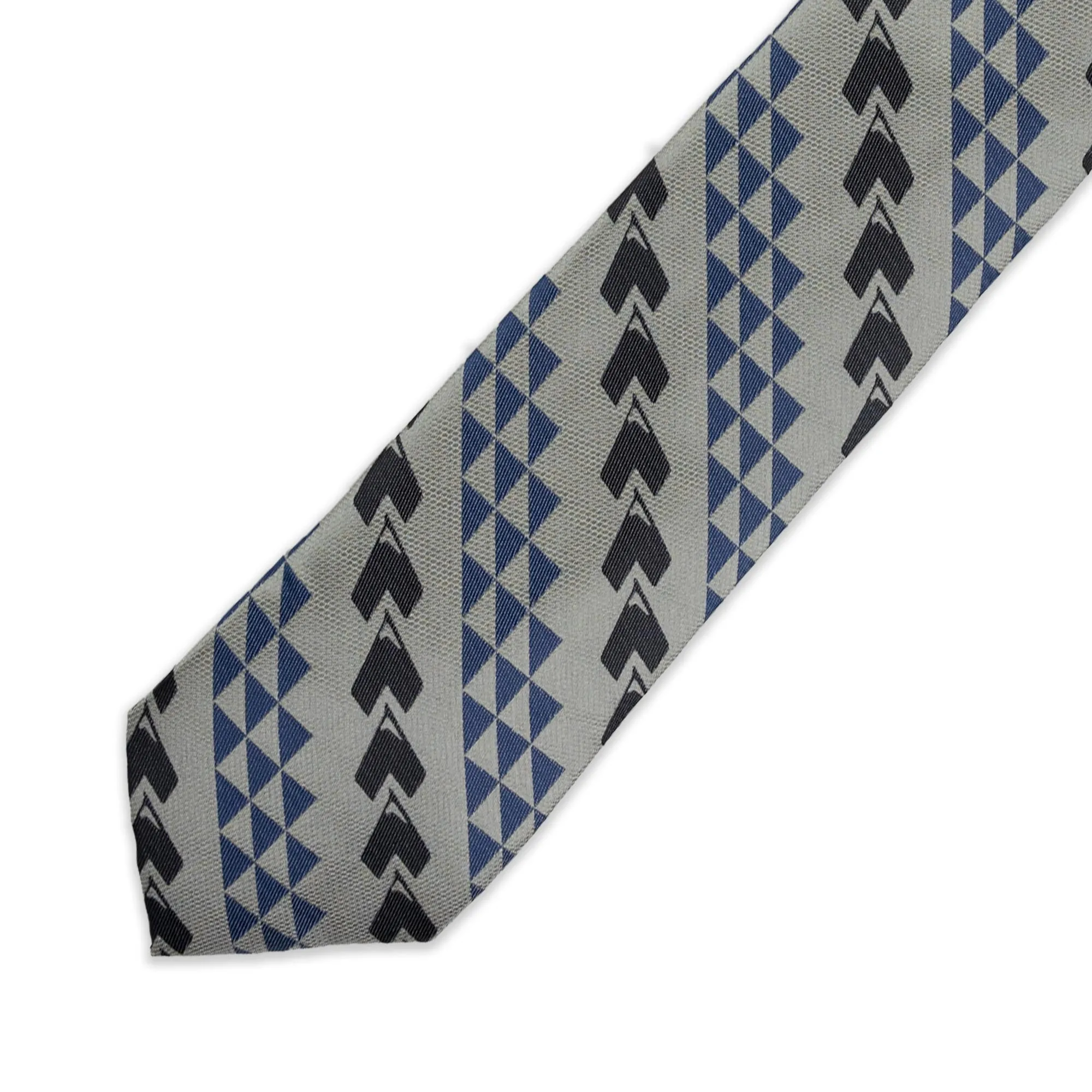 Pineapple Palaka Tribal Tattoo Gray Kakau Necktie