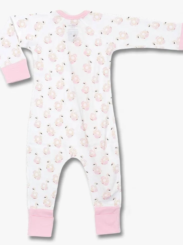 Pink Flamingos Zip Romper