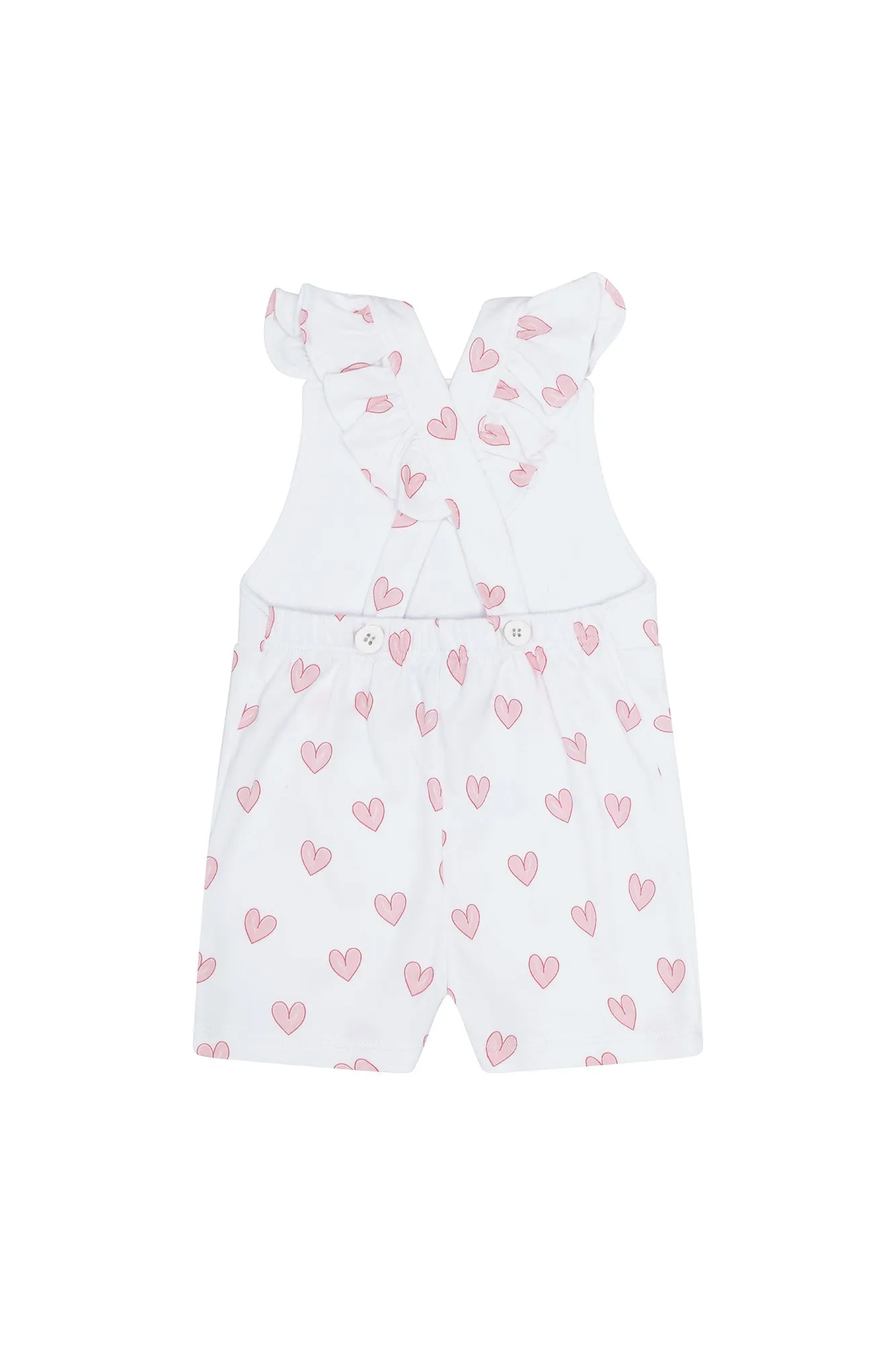 Pink Heart Print Romper