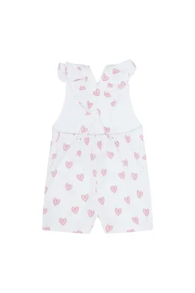 Pink Heart Print Romper