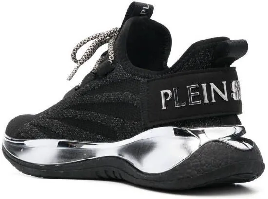 Plein Sport metallic-logo sneakers Black