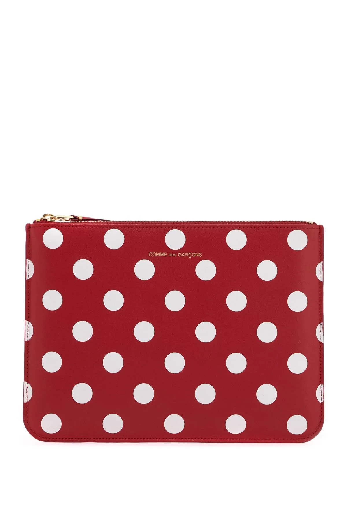 polka dot leather pouch bag SA5100PD RED