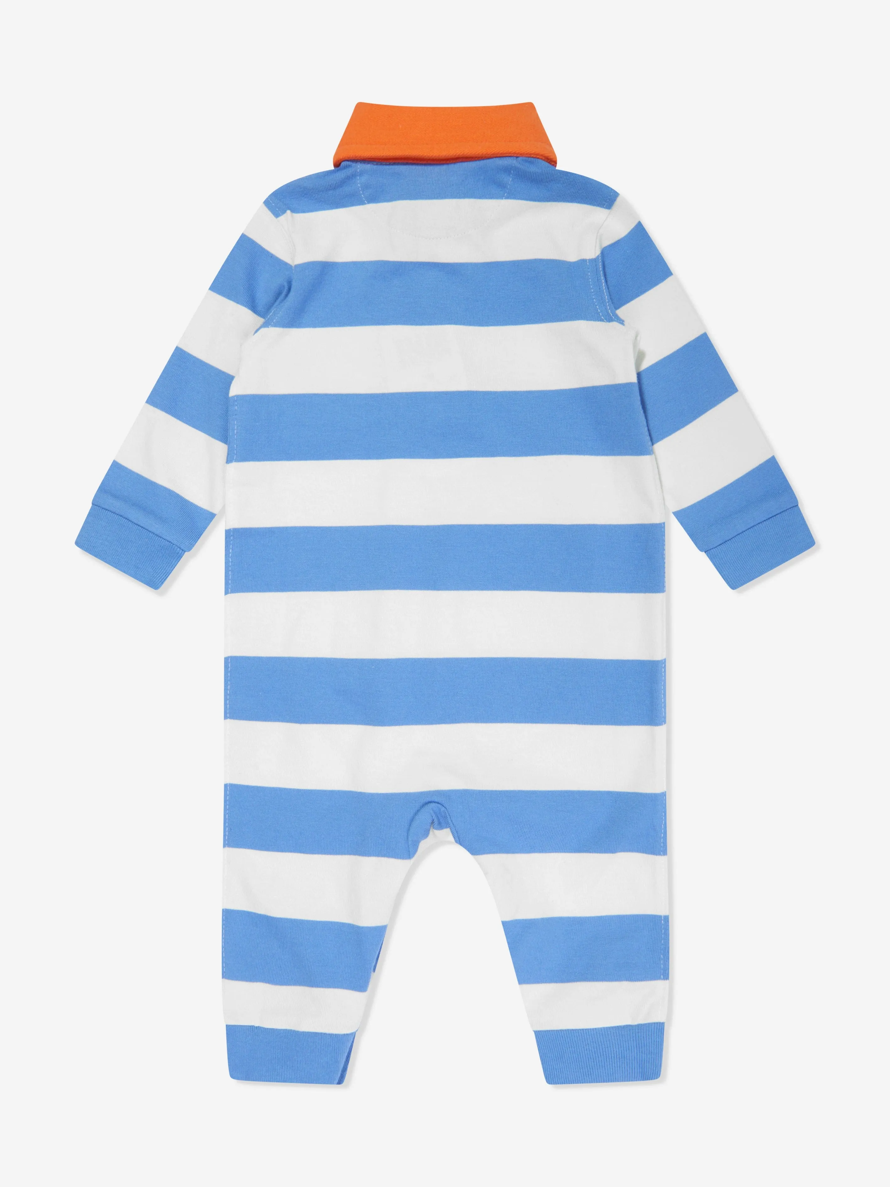 Ralph Lauren Baby Boys Striped Rugby Romper in Blue