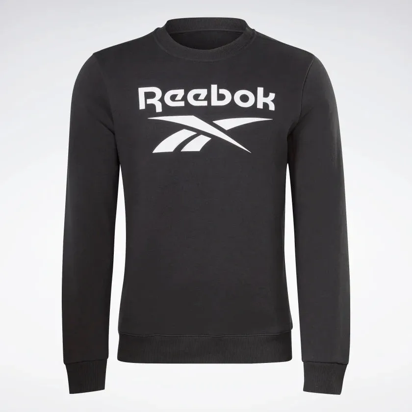 Reebok Identity Fleece Stacked Logo Crew Sweatshirt Black