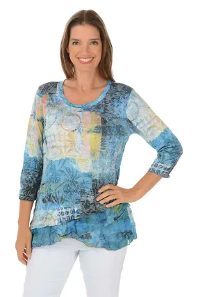 Rising Sun Assymetrical Crinkle Tunic