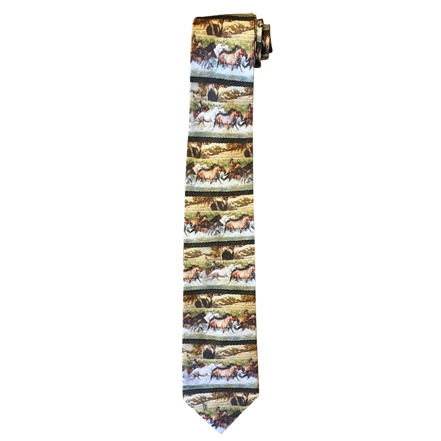 Rockmount Mens Multi-Color 100% Silk Shooting the Cheyenne River Necktie OS