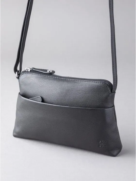 Rydal Small Leather Cross Body Bag in Black