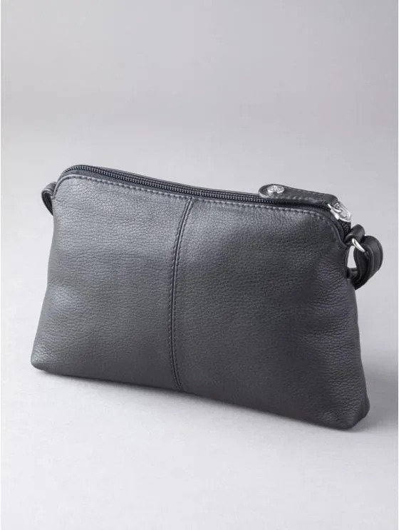 Rydal Small Leather Cross Body Bag in Black