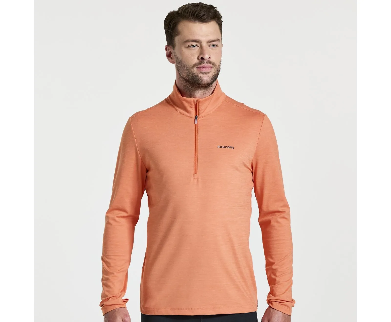 Saucony | Solstice 1/4-Zip | Men's | Ember Heather