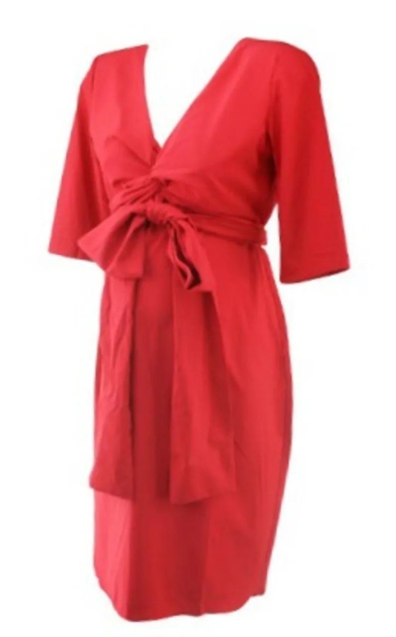 Scarlett Red Madeline Maternity Special Occasion Wrap Maternity Dress (Like New - Size 2)