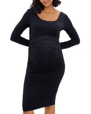 Shirred Maternity Dress