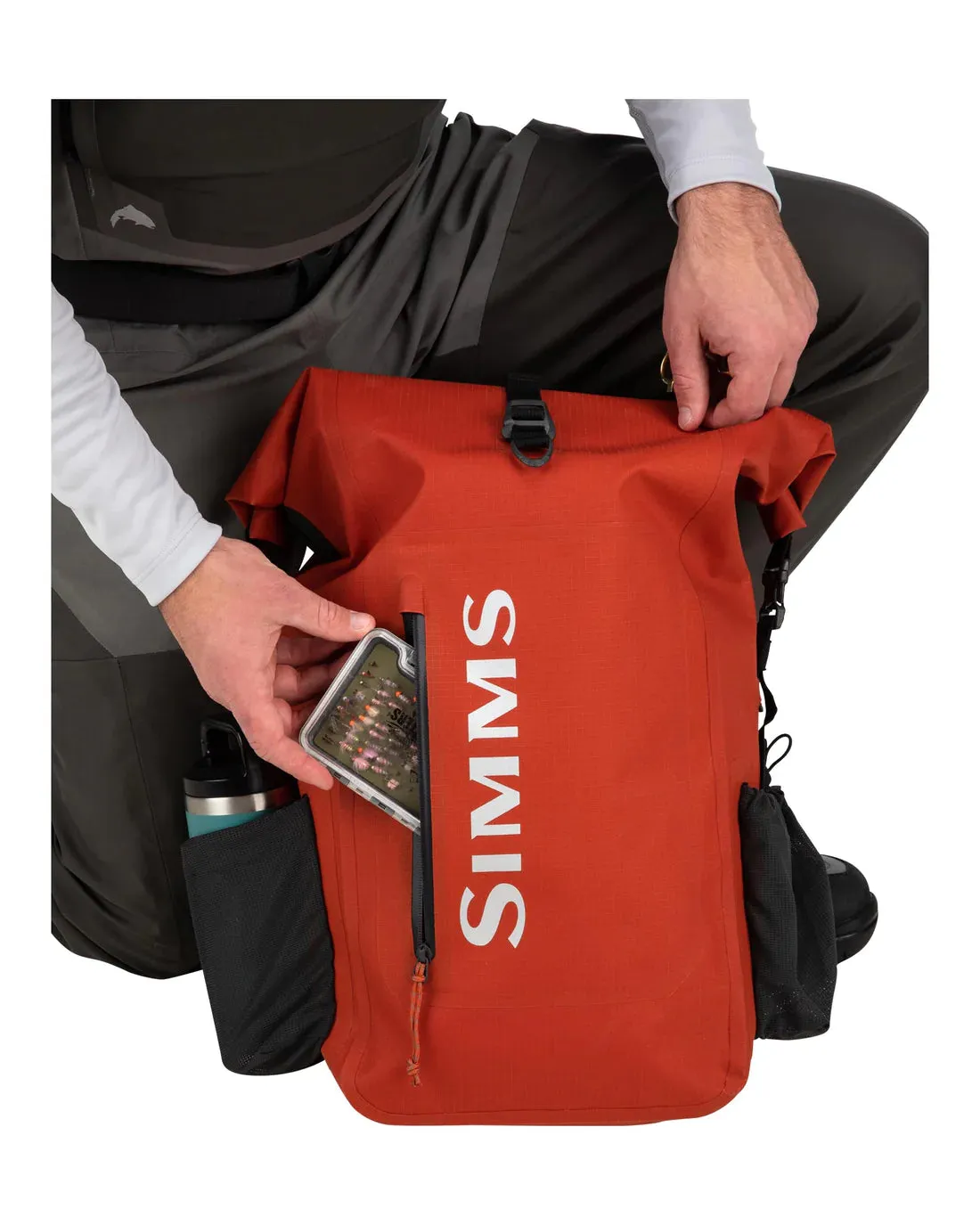 Simms Dry Creek Rolltop Backpack Simms Orange