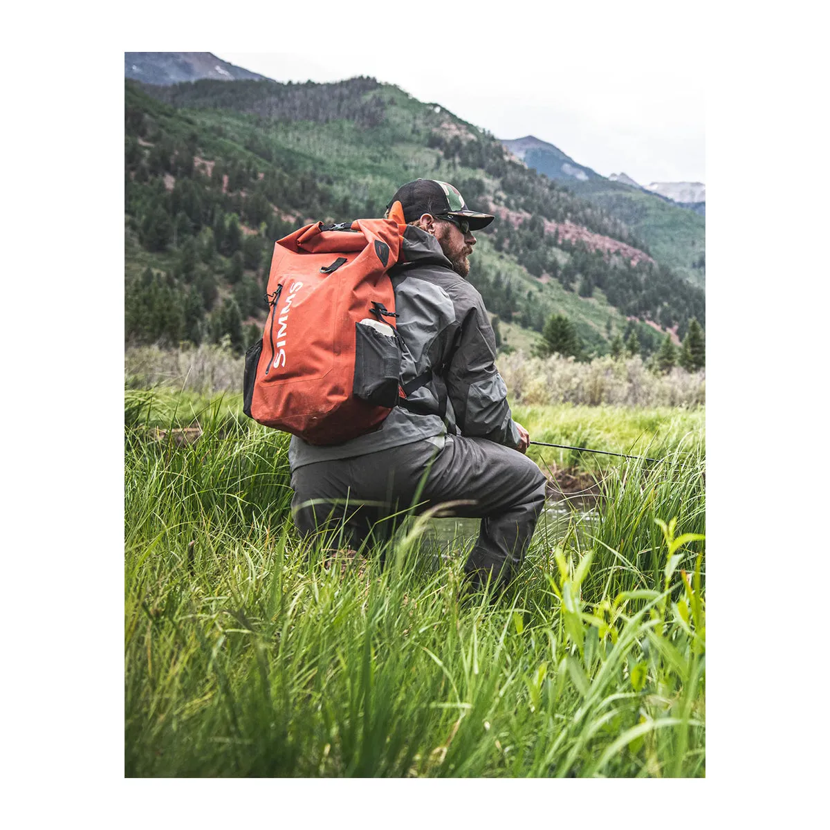 Simms Dry Creek Rolltop Backpack Simms Orange