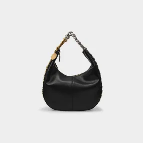 Stella McCartney  Frame Small Hobo Bag - Stella Mccartney -  Black - Leather Vegan