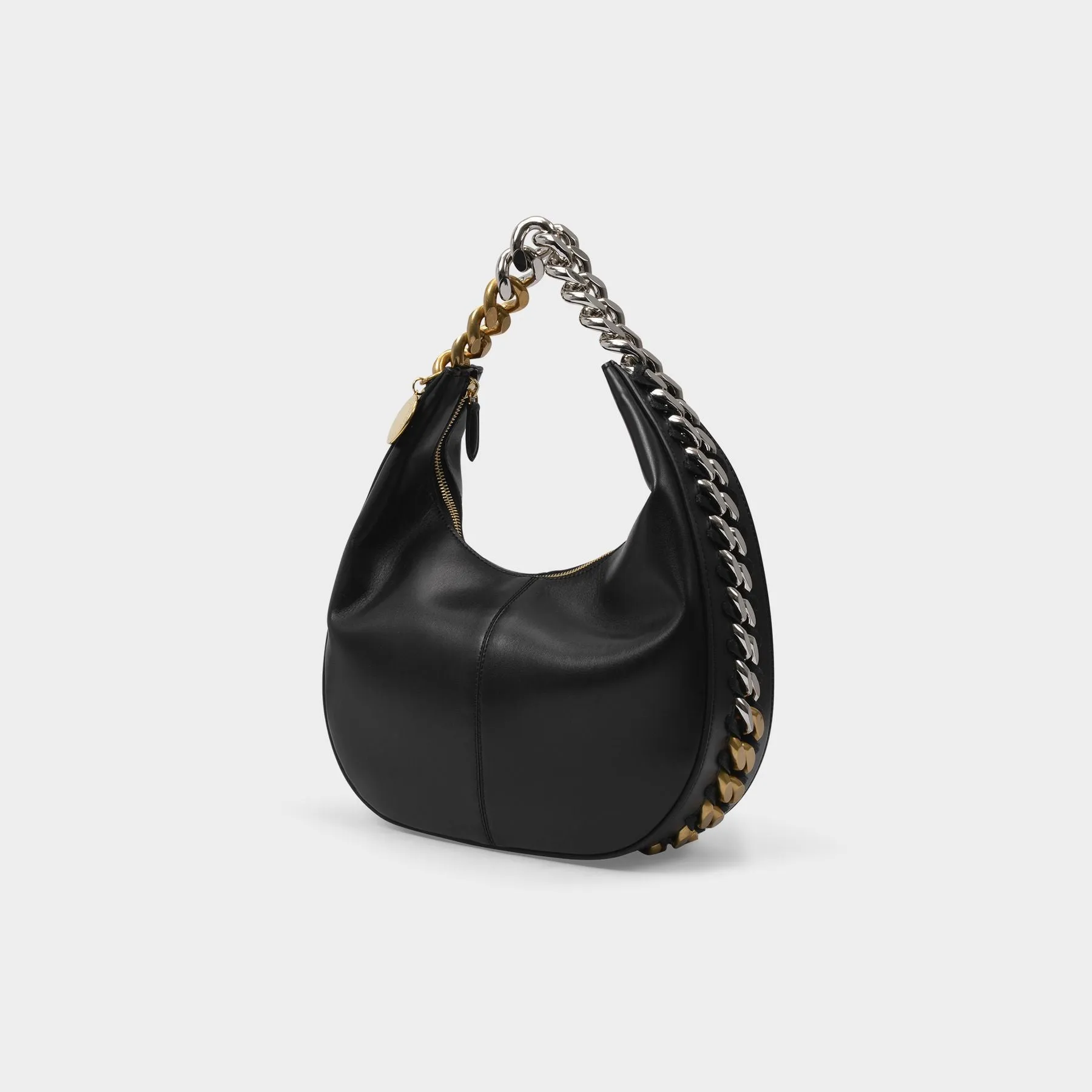 Stella McCartney  Frame Small Hobo Bag - Stella Mccartney -  Black - Leather Vegan