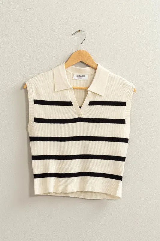 Striped Polo Vest