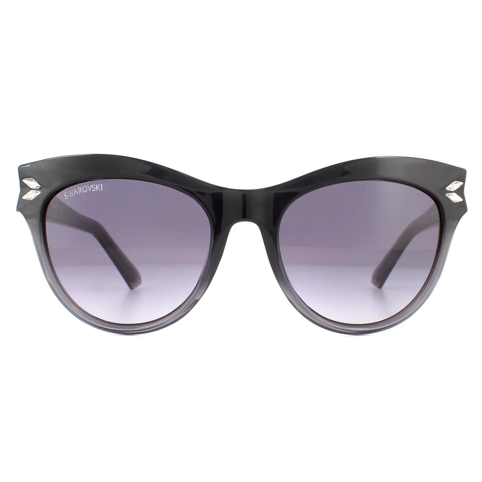 Sunglasses | Cat Eye Black Grey Gradient Sunglasses | Swarovski