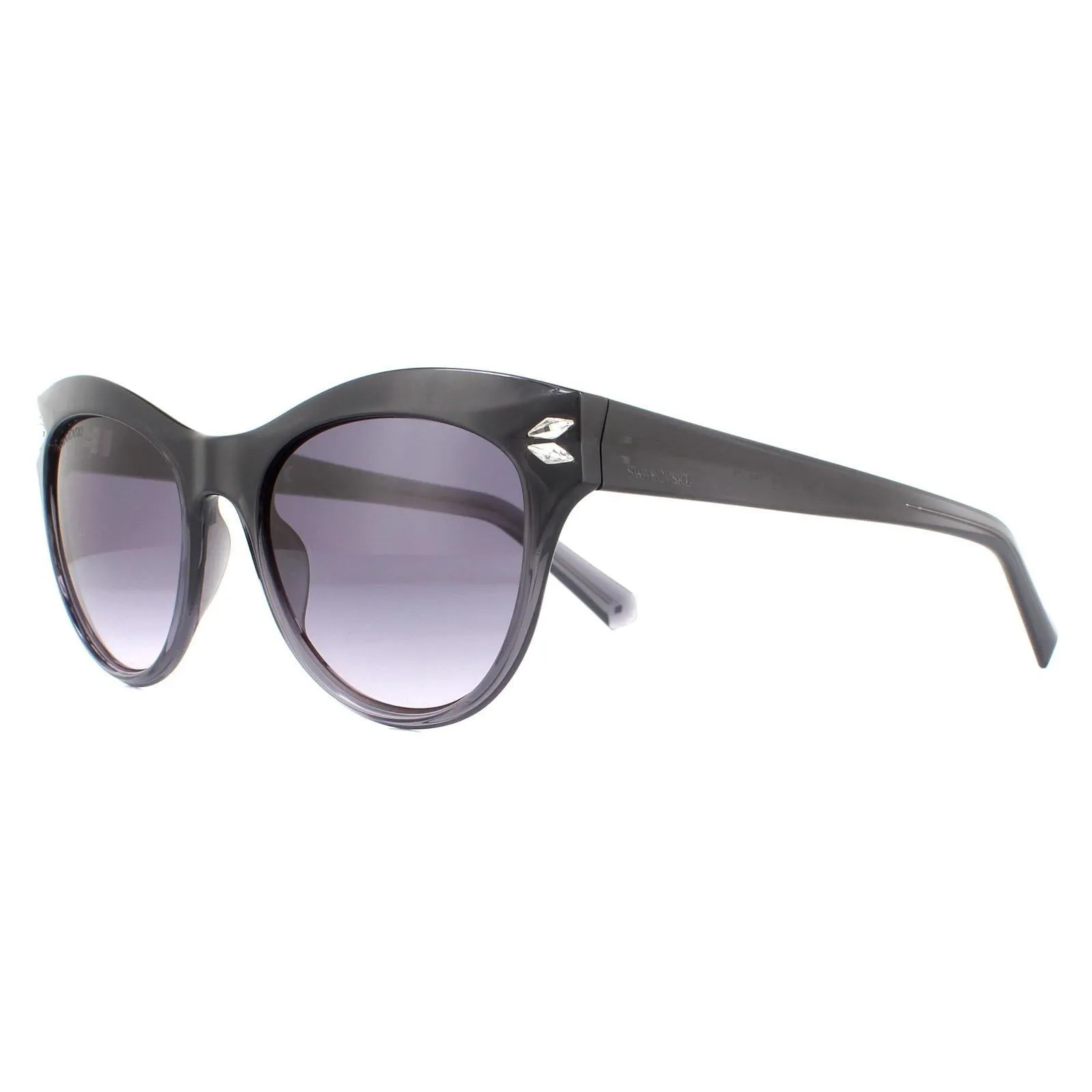 Sunglasses | Cat Eye Black Grey Gradient Sunglasses | Swarovski