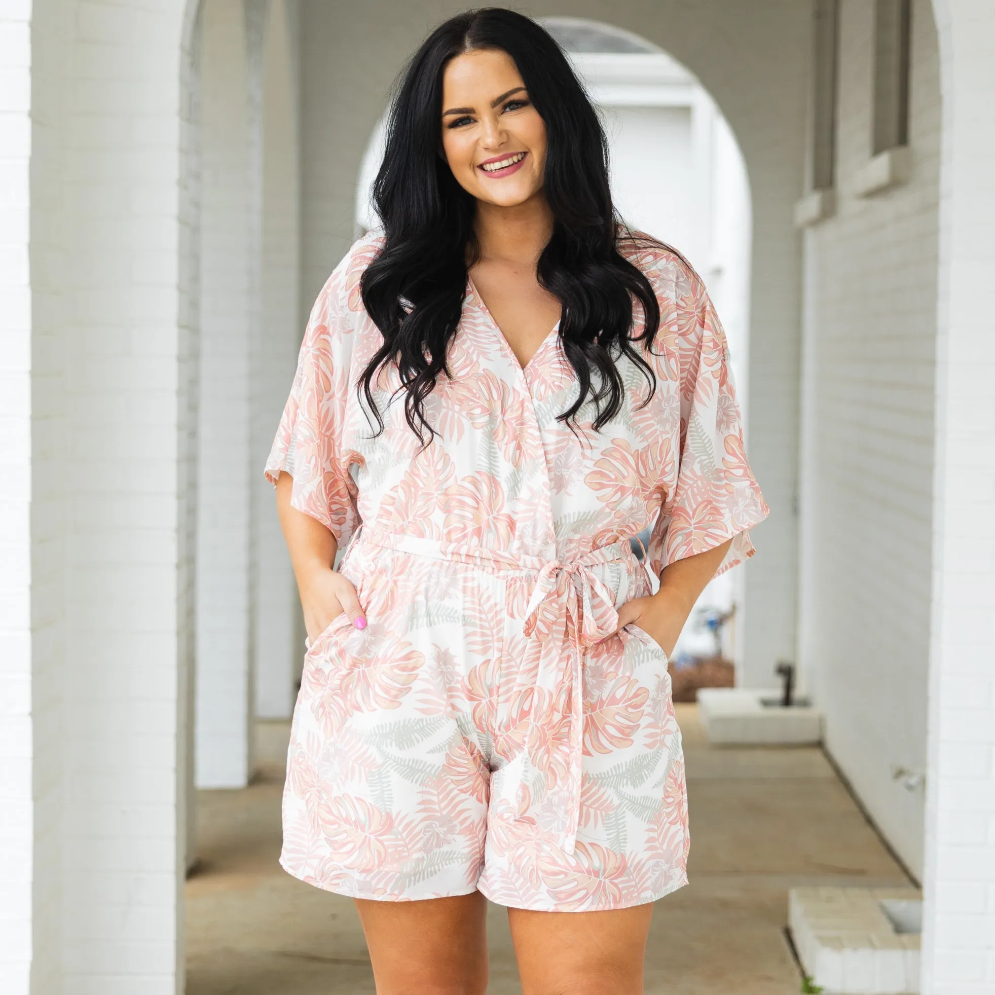 Sunny Adventures Romper, Peach