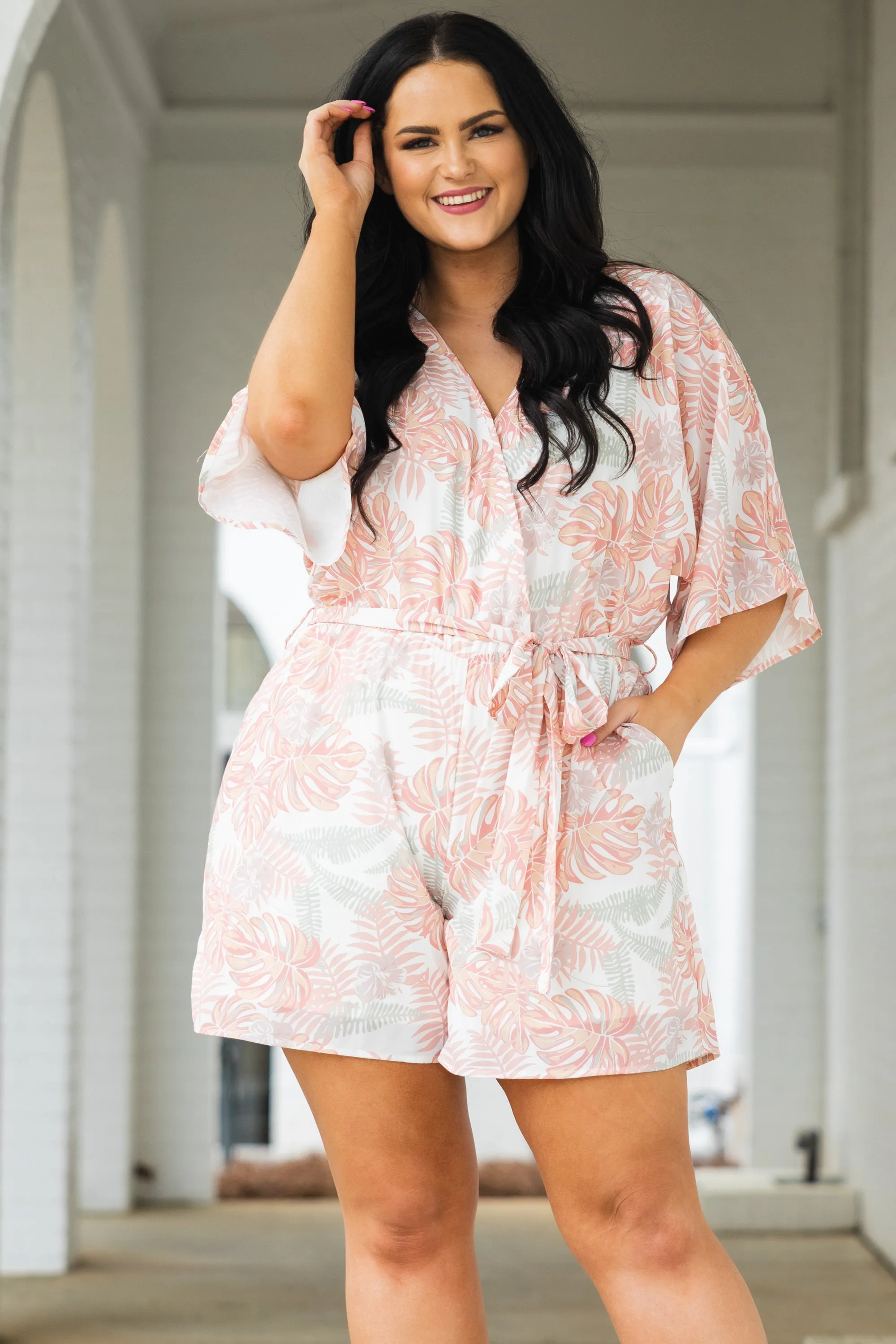 Sunny Adventures Romper, Peach